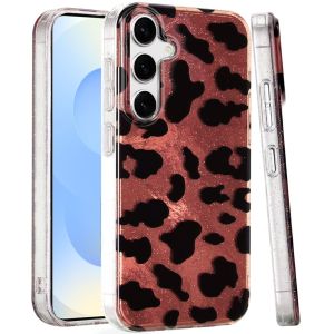 For Samsung s25/s24 Glitter Double Layer Design IMD TPU Case - Beauty Leopard