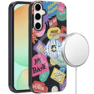 For Samsung S24 FE [Magnetic Circle] Double Layer Design IMD TPU Case - Fashion Rebel