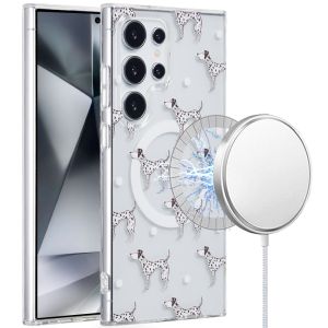 For Samsung Galaxy s24 Ultra [Magnetic Circle] Double Layer Design IMD TPU Case - Dogs