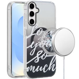 For Samsung s25/s24 [Magnetic Circle] Double Layer Design IMD TPU Case - Love You So Much