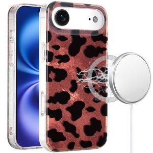 For iPhone 17 Air [Magnetic] Double Layer Design IMD Case - Beauty Leopard