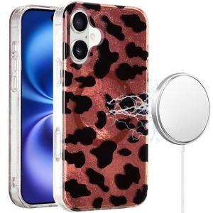 For iPhone 17 [Magnetic] Double Layer Design IMD Case - Beauty Leopard