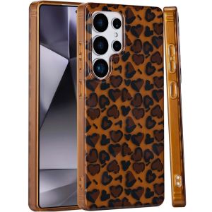 For Samsung Galaxy s24 Ultra Double Layer Design IMD TPU Case - Brown Leopard