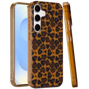 For Samsung s25/s24 Double Layer Design IMD TPU Case - Brown Leopard