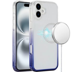 For iPhone 16 6.1 inch Magnetic Space Gradiant Case - Two Tone Blue