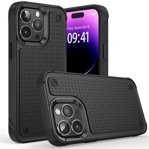For iPhone SE3/SE2/i8/i7 DOT Thick Beautiful Hybrid Case Cover - Black/Black