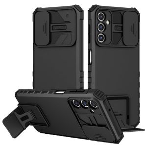 For Samsung Galaxy A36 / A56 Easy Viewing Kickstand Camera Protection Hybrid Case Cover - Black