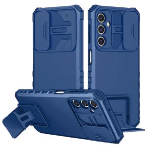 For Samsung s23 FE 5G Easy Viewing Kickstand Camera Protection Hybrid Case Cover - Blue