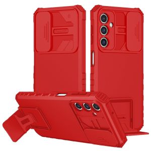 For Samsung s23 FE 5G Easy Viewing Kickstand Camera Protection Hybrid Case Cover - Red