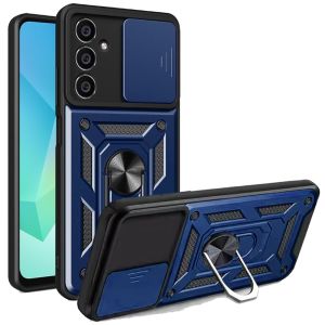 For Samsung A16 5G ELITE Camera Push Magnetic Ring Stand Hybrid Case Cover - Blue