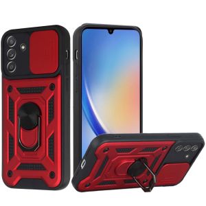 For Samsung A35 5g ELITE Camera Push Magnetic Ring Stand Hybrid Case Cover - Red