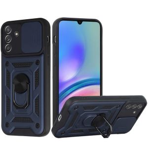 For Samsung Galaxy A05s ELITE Camera Push Magnetic Ring Stand Hybrid Case Cover - Blue