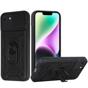 For iPhone 16E / SE4 ELITE Camera Push Magnetic Ring Stand Hybrid - Black