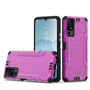 For TCL 40 XL Strong Tough Metallic Design Hybrid - Hot Pink