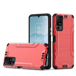 For TCL 40 XL Strong Tough Metallic Design Hybrid - Red