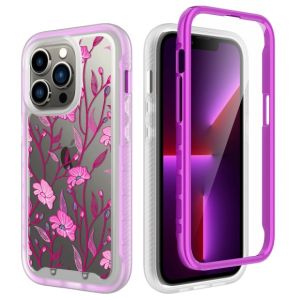 For iPhone 13 Pro Max Exotic ShockProof Design Hybrid Case Cover - Exotic Floral