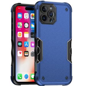 For iPhone 16 Pro 6.3 inch Exquisite Tough Shockproof Hybrid Case Cover - Blue