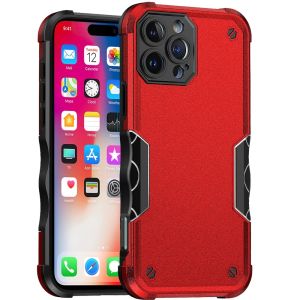 For iPhone 16 Pro 6.3 inch Exquisite Tough Shockproof Hybrid Case Cover - Red