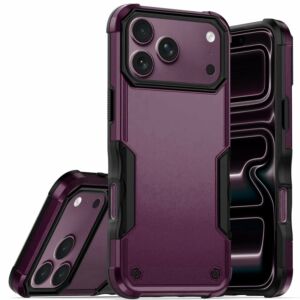 For Apple iPhone 18 Pro Exquisite Tough Shockproof Hybrid Case Cover - Dark Cherry