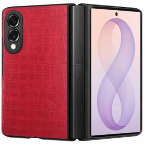 For Samsung Z Fold 8 PU Vegan Leather Premium Hard Snap On Case Cover - Red