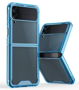 For Samsung Z Flip 6 Flip Transparent Hybrid Shockproof Case Cover - Blue