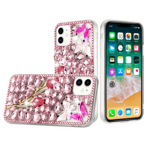 For Samsung Galaxy s24 Plus Full Diamond with Ornaments Case Cover - Pink Exquisite Garden