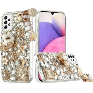For Samsung A13 Full Diamond with Ornaments Case Cover - Ultimate Multi Ornament 