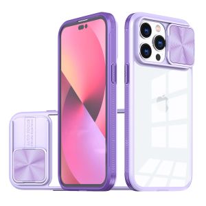 For Apple iPhone 14 PRO MAX 6.7" Fusion Transparent Clear Hybrid Case Cover - Purple
