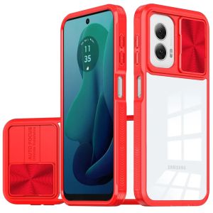 For Motorola Moto G 5G 2024 Fusion Transparent Clear Hybrid Case Cover - Red