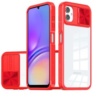 For Samsung A05 Fusion Transparent Clear Hybrid Case Cover - Red