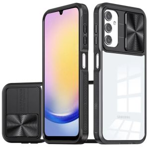 For Samsung A25 5G Fusion Transparent Clear Hybrid Case Cover - Black