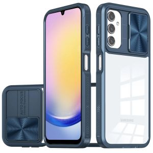 For Samsung A25 5G Fusion Transparent Clear Hybrid Case Cover - Blue