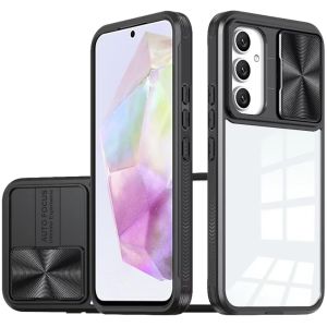 For Samsung Galaxy A36 Fusion Transparent Clear Hybrid Case Cover - Black