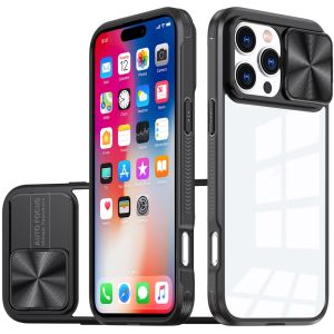 For iPhone 16 Pro 6.3 inch Fusion Transparent Clear Hybrid Case Cover - Black