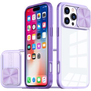 For iPhone 16 Pro 6.3 inch Fusion Transparent Clear Hybrid Case Cover - Purple