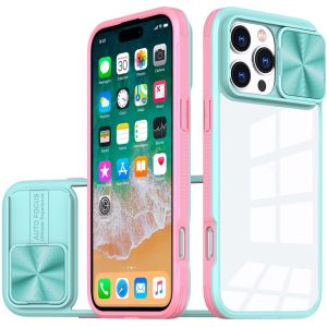 For iPhone 16 Pro Max 6.9 inch Fusion Transparent Clear Hybrid Case Cover - Pink/Blue