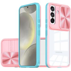 For Samsung S25 Plus Fusion Transparent Clear Hybrid Case Cover - Pink/Blue
