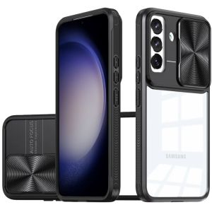 For Samsung S24 FE Fusion Transparent Clear Hybrid - Black