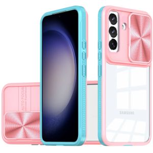 For Samsung S24 FE Fusion Transparent Clear Hybrid - Pink/Blue