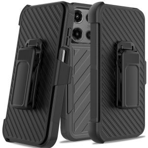 For Moto G Stylus 5G 2025 Noble lined shockproof dual layer hybrid - Black/Black