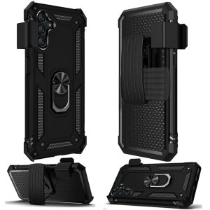 For Samsung A25 5G Holster Magnetic Ringstand Clip Cover Case - Black