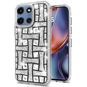 For Motorola Moto G 5G 2025 Bling Hybrid Case Cover - K