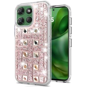 For Motorola Moto G Power 5G 2025 Bling Hybrid Case Cover - L