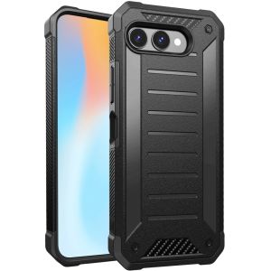 For Revvl 8 Premium Tough Lined Design Hybrid Case Cover - Black