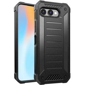 For Revvl 8 Premium Tough Lined Design Hybrid Case Cover - Black