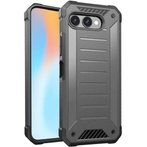 For Revvl 8 Premium Tough Lined Design Hybrid Case Cover - Charcoal Grey
