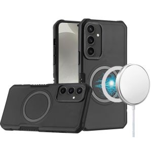 For Samsung s25 Plus/s24 Plus Grip [Magneti Circle] Metal Shockproof Hybrid - Black