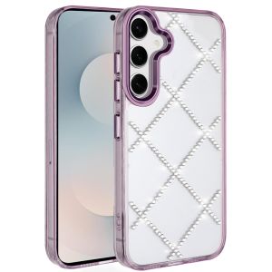 For Samsung s26 Gem Glitter Diamond Transparent Hard Colorful TPU Hybrid Case - Dark Purple