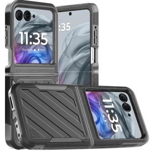 For Motorola Razr 2025 2024 Noble lined shockproof dual layer hybrid - Black/Grey
