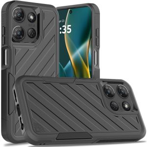 For Moto G Stylus 5G 2025 Noble lined shockproof dual layer hybrid - Black/Bllack